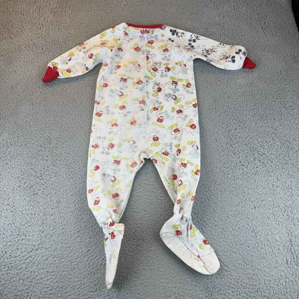 Vtg‎ Sears Walt Disney Mickey One Piece Zip Footie Pajamas 4t Made USA